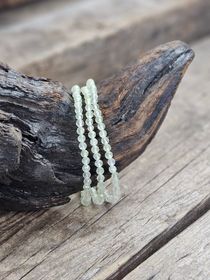 Prehnit, armband 4mm facetterade pärlor