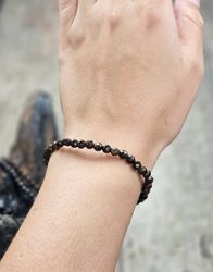 Bronzit, armband 4mm facetterade pärlor