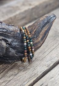 Oceanjaspis, armband 4mm runda pärlor