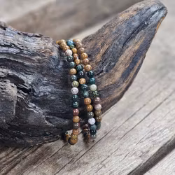 Oceanjaspis, armband 4mm runda pärlor