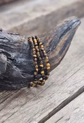 Tigeröga Armband 4 mm – Runda Pärlor