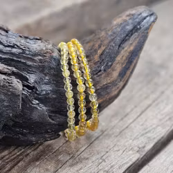 Guldrutilkvarts #2, armband 4mm runda pärlor