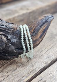 Prehnit, armband 4mm runda pärlor