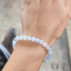 Morganit (Beryll mix), armband 6mm runda pärlor
