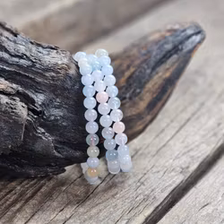 Morganit (Beryll mix), armband 6mm runda pärlor