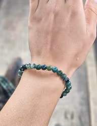 Mossagat, armband 6mm runda pärlor