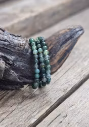 Mossagat, armband 6mm runda pärlor