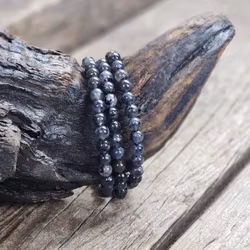 Iolit (Vattensafir), armband 6mm runda pärlor