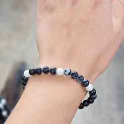 Zebrajaspis, armband 6mm runda pärlor