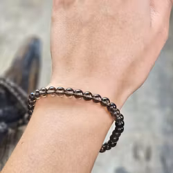 Rökkvarts, armband 6mm runda pärlor