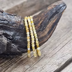 Gul Opal, armband 4mm facetterade pärlor