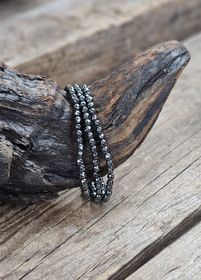 Hematit, armband 4mm facetterade pärlor