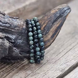 Kambabajaspis, armband 6mm runda pärlor