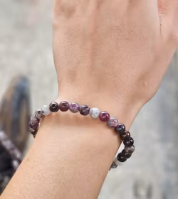 Rubellit, armband 6mm runda pärlor