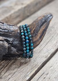 Krysokolla, armband 6mm runda pärlor
