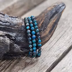 Krysokolla, armband 6mm runda pärlor
