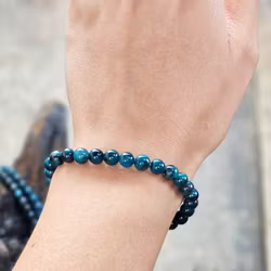 Krysokolla, armband 6mm runda pärlor