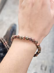 Leopardjaspis, armband 6mm runda pärlor