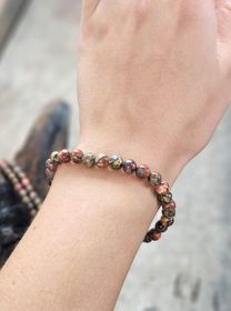 Leopardjaspis, armband 6mm runda pärlor
