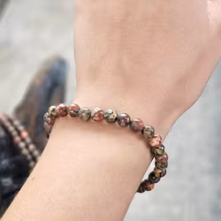 Leopardjaspis, armband 6mm runda pärlor