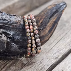 Leopardjaspis, armband 6mm runda pärlor