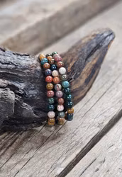 Oceanjaspis, armband 6mm runda pärlor