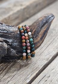 Oceanjaspis, armband 6mm runda pärlor