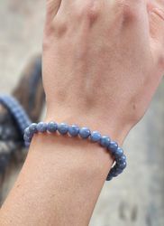 Tanzanit, armband 6mm runda pärlor