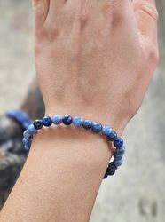 Sodalit, armband 6mm runda pärlor