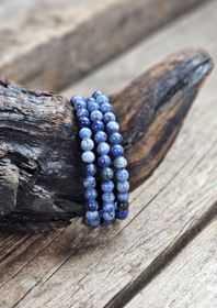Sodalit, armband 6mm runda pärlor