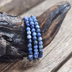 Sodalit, armband 6mm runda pärlor