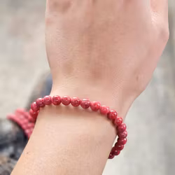 Thulit extra, armband 6mm runda pärlor