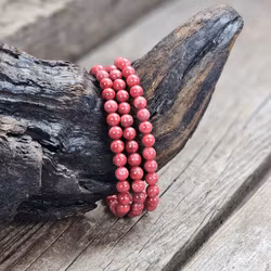 Thulit extra, armband 6mm runda pärlor