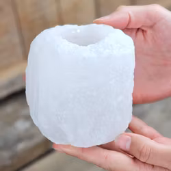 Himalaya Saltkristall, ljuslykta vit