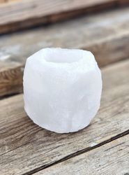 Himalaya Saltkristall, ljuslykta vit
