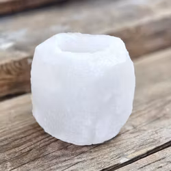 Himalaya Saltkristall, ljuslykta vit