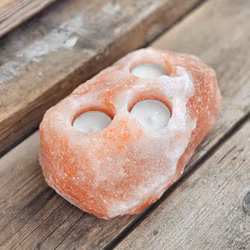 Himalaya Saltkristall, ljuslykta orange 3 hål