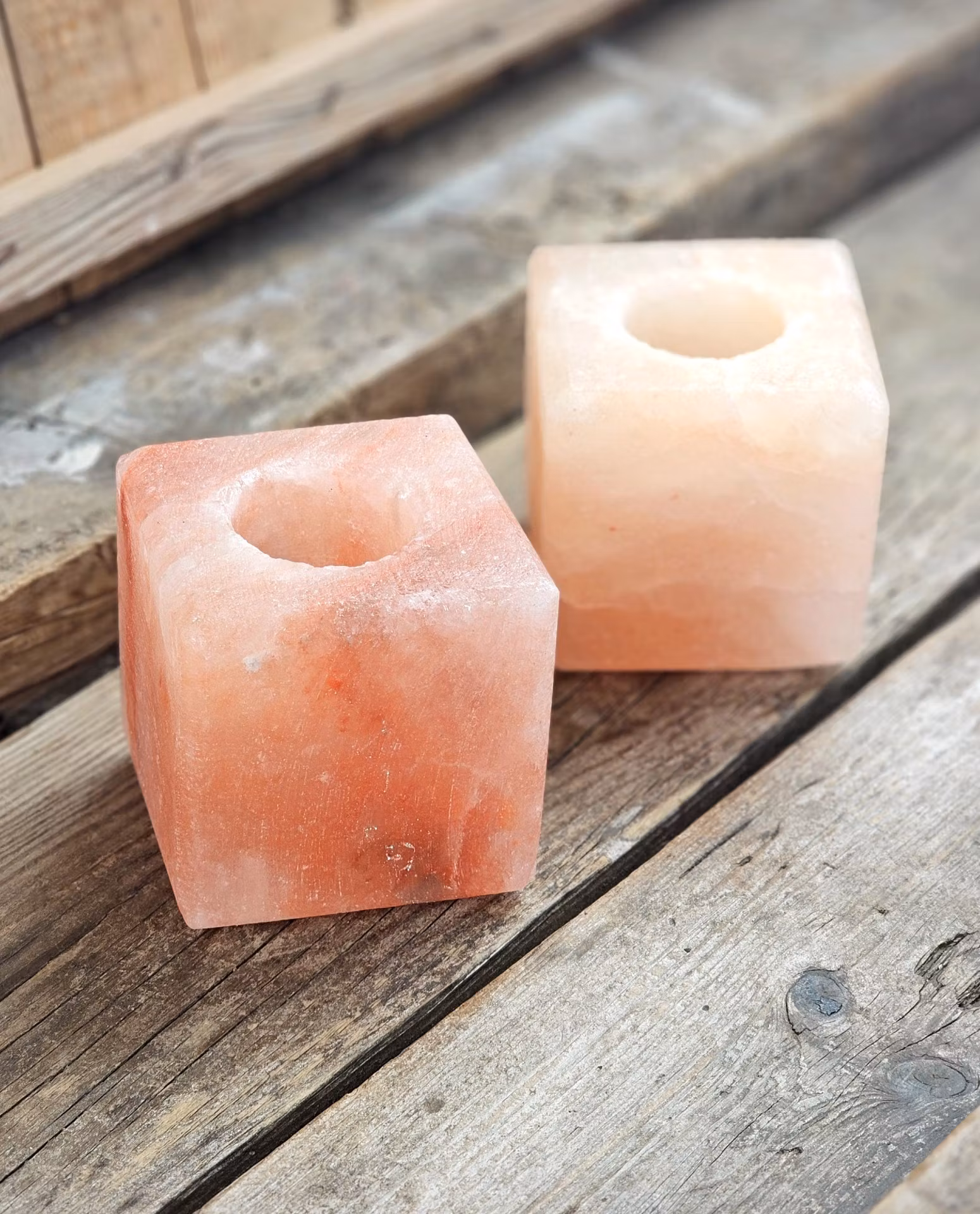 Himalaya Saltkristall, ljuslykta orange fyrkant