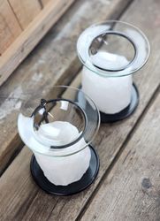 Himalaya Saltkristall, ljuslykta vit diffuser