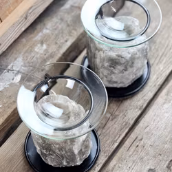 Himalaya Saltkristall, ljuslykta svart diffuser