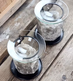 Himalaya Saltkristall, ljuslykta svart diffuser