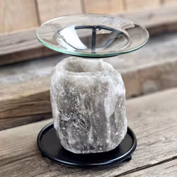 Himalaya Saltkristall, ljuslykta svart diffuser