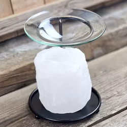 Himalaya Saltkristall, ljuslykta vit diffuser