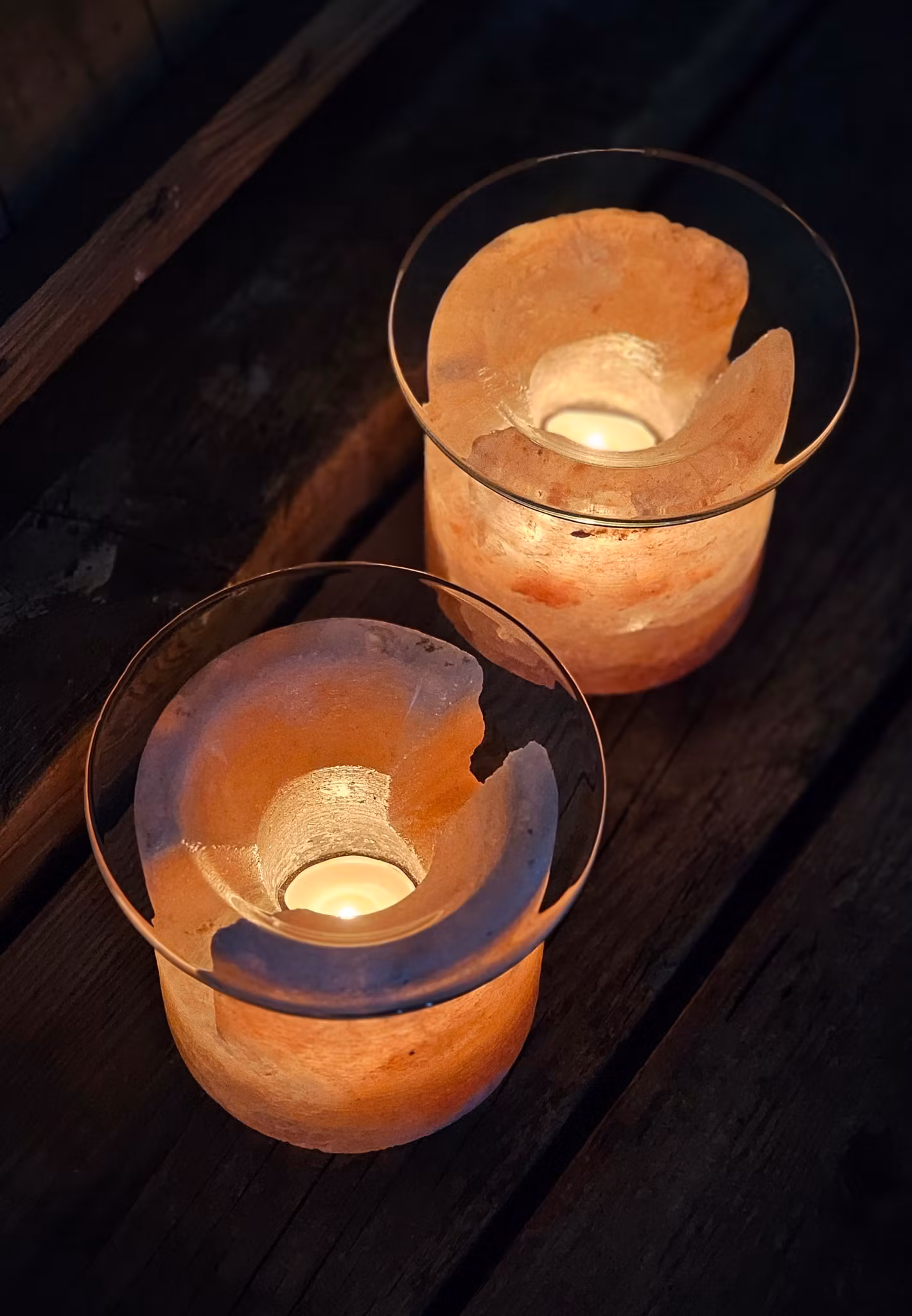 Himalaya Saltkristall, ljuslykta orange rund diffuser