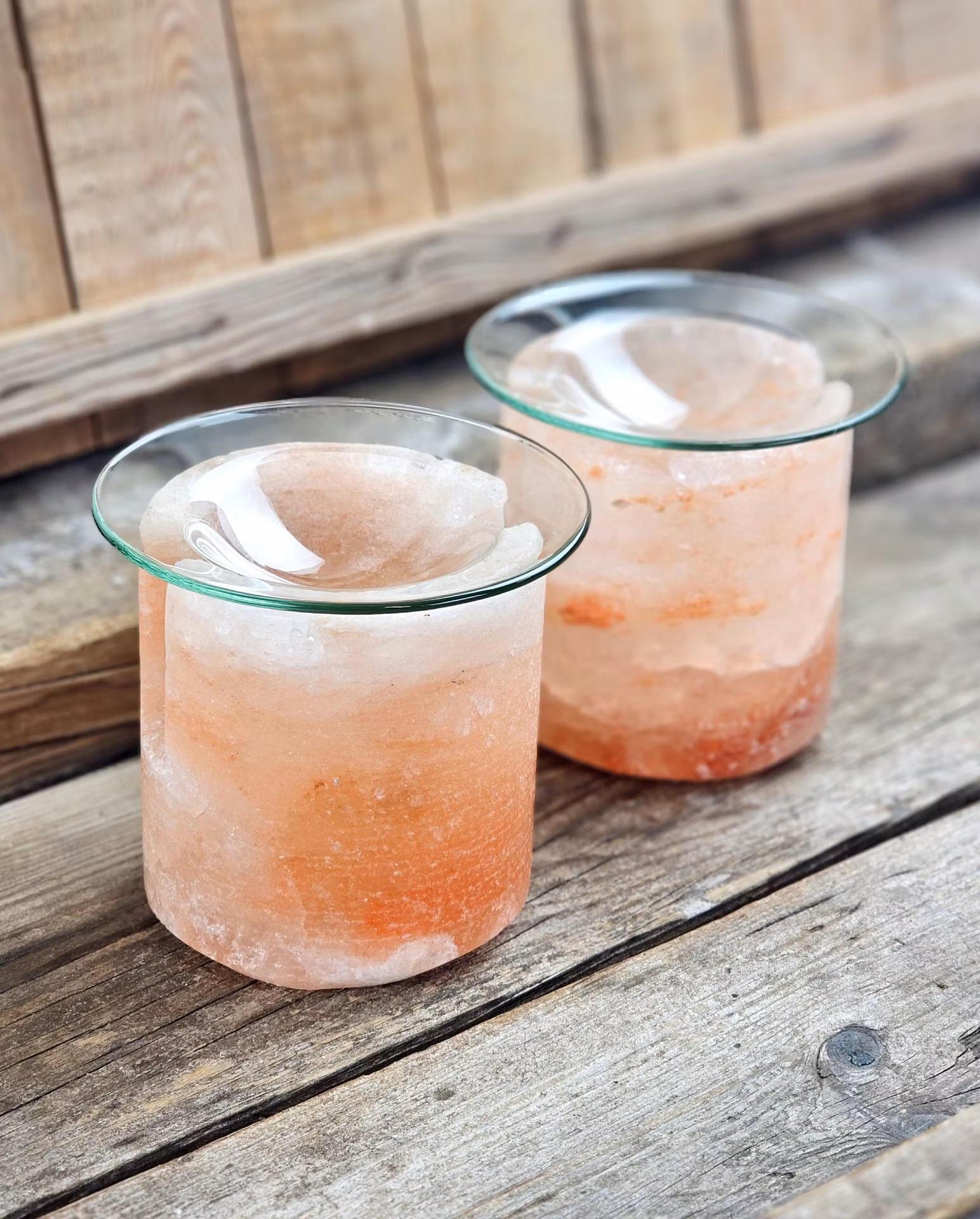 Himalaya Saltkristall, ljuslykta orange rund diffuser