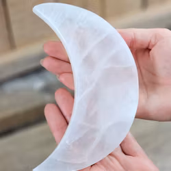 Vit Selenit, stor måne (laddningsplatta) 15 cm