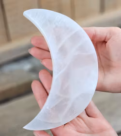 Vit Selenit, stor måne (laddningsplatta) 15 cm
