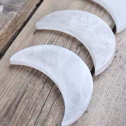 Vit Selenit, stor måne (laddningsplatta) 15 cm