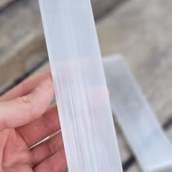 Vit Selenit, polerad laddningsplatta 15 cm