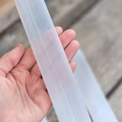 Vit Selenit, stor polerad laddningsplatta 20 cm